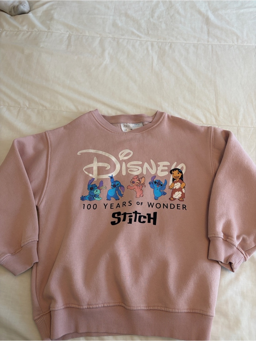 Zara Pink Disney Stitch & Lilo Graphic Sweatshirt